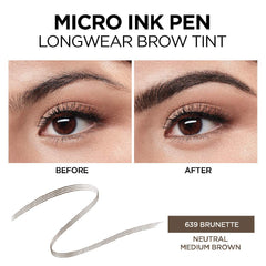 L'Oreal Paris Micro Ink Pen Brunette shade close-up showing color payoff.