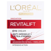L’Oréal Paris Plenitude Revitalift eye cream tube in new packaging delivers fast hydration under eyes.