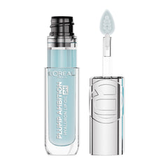 L'Oreal Paris Plump Ambition Lip Oil bottle closeup shows sleek packaging and luxe shine.