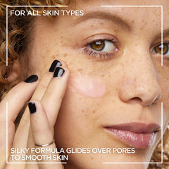 L'Oreal Paris Prime Lab redness-eraser swatch neutralizes visible redness with Niacinamide.