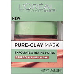 L'Oreal Paris Pure Clay texture close-up showing exfoliation that smooths skin.