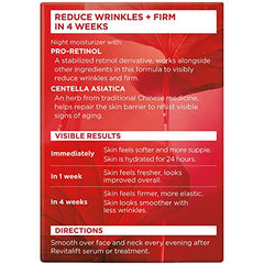 L'Oreal Paris Revitalift night cream applied for overnight renewal.