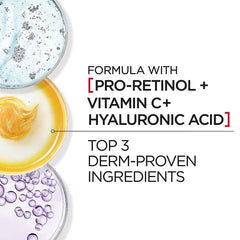 L'Oreal Paris Revitalift eye cream Pro-Retinol focus highlights firming effect near the eye.