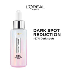 L'Oreal Paris serum drop and pipette demonstrates precise application for even tone.