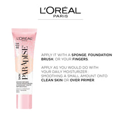 L'Oreal Paris Skin Paradise water-based texture close-up emphasizes breathable hydration
