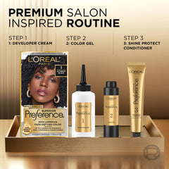 L'Oreal Paris Superior Preference color gel texture highlights easy, even application.