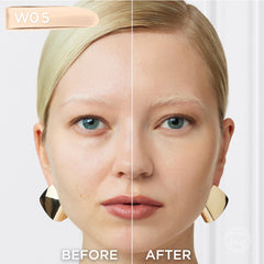 L'Oreal Paris True Match natural finish appears on skin for a natural look.