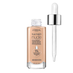 L'Oreal Paris True Match Nude Hyaluronic Serum bottle pump enables easy, controlled application.