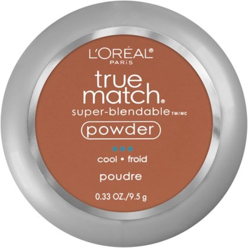 L’Oréal Paris True Match Powder Nut Brown compact showing shade-matching precision for warm undertones.