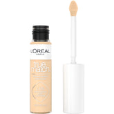 L'Oreal Paris True Match Radiant Serum Concealer tube closeup showing brightening, hydrating coverage for one swipe.