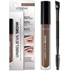 L'Oreal Paris Unbelieva-Brow brow gel brush closeup for precise application.