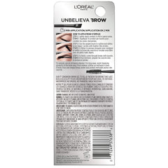 L'Oreal Paris Unbelieva-Brow close-up highlights no-smudge, transfer-free wear during activity.