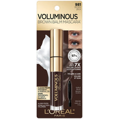 Brown Balm mascara washable cap and wand for easy handling.