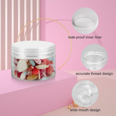 Loretoy 4oz jars with lids provide secure closures to prevent leaks.