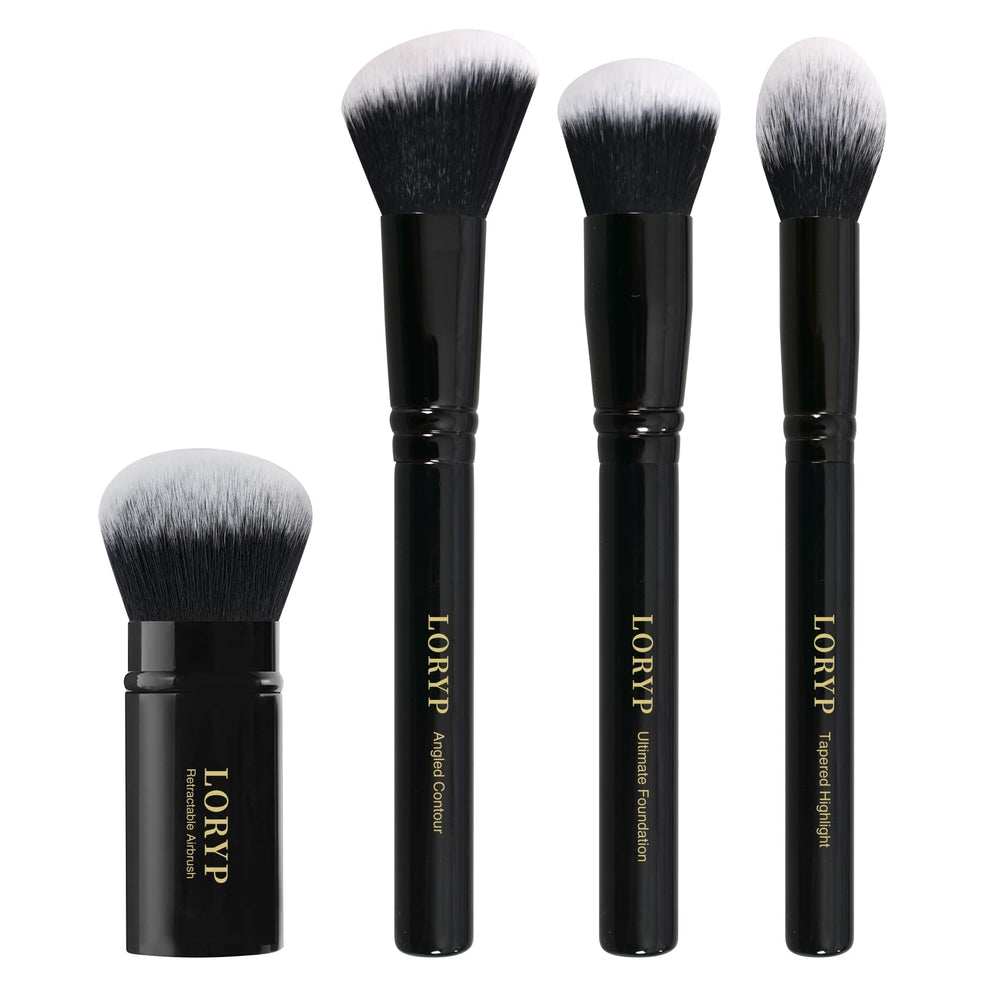 LORYP 4-Pcs Set retractable airbrush for on-the-go makeup