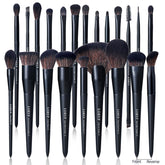 LORYP black makeup brush set 21pc fluffy powder brush for even powder application.