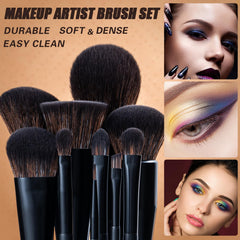 LORYP black makeup brush set 21pc flat top foundation brush for seamless coverage.