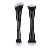 LORYP black makeup brushes duo end angled blush for precise cheek color.