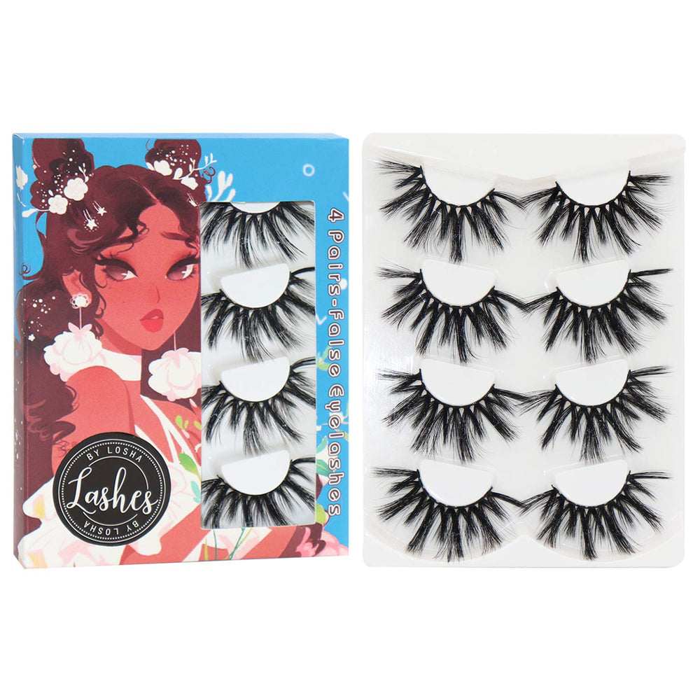 Losha 25mm Lashes 3D Faux Mink - fluffy volume for bold eye drama