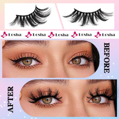 Losha crossed lashes close-up showing dramatic pattern for definition