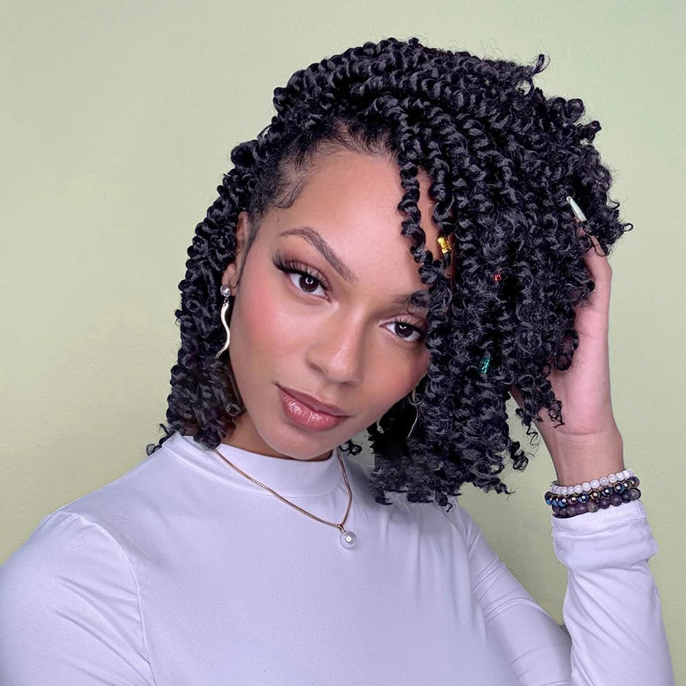 LOSMOEER passion twist 8inch braids closeup shows soft, natural-looking texture for daily wear