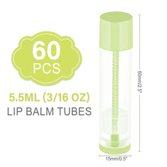 LotFancy clear lip balm tube with green cap closeup showing snug sealing capability.
