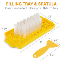 LotFancy lip balm tubes with spatula for smooth filling and clean scraping.
