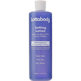 Lottabody Setting Lotion bottle closeup showing silky shine for smooth styling