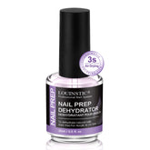 LOUINSTIC acid-free nail dehydrator bottle closeup supports clean bases for lasting adhesion.