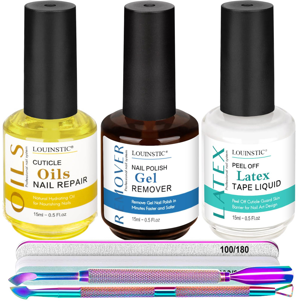 LOUINSTIC gel polish remover kit cover showcases at-home removal convenience.
