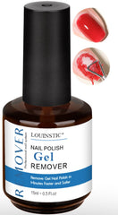 LOUINSTIC Gel Polish Remover bottle front highlighting acetone-free, fast removal for at-home use