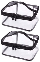 Louise Maelys portable clear makeup bag front view shows large capacity for cosmetics and travel essentials