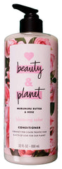 Love Beauty And Planet Blooming Color conditioner bottle pouring for vibrant color care.