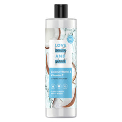 Love Beauty and Planet coconut water bottle pour shows refreshing cleanse with vitamin C