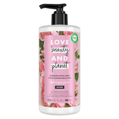 Love Beauty and Planet Delicious Glow bottle pour for quick daily moisture.