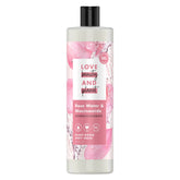 Love Beauty and Planet rose water niacinamide body wash bottle shows eco-friendly packaging for gentle cleansing