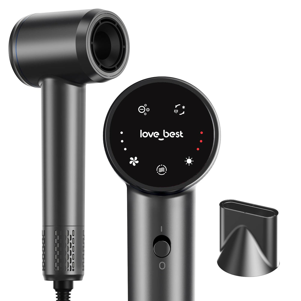 Love Best Hair Dryer front view showing compact design for quick styling