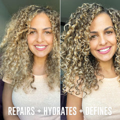Love Ur Curls 3-step system kit displays organized routine for repair and moisture.