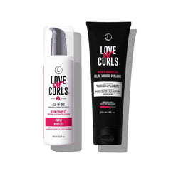 Love Ur Curls all-in-one curl cream bottle for defined, hydrated curls.