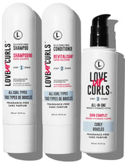 Love Ur Curls fragrance-free shampoo bottle for gentle cleansing and hydration.