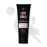 Love Ur Curls Irish Sea Moss Hair Gel bottle front highlights a defined medium hold.