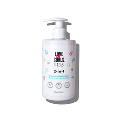 Love Ur Curls Kids LUCK 2in1 bottle shows gentle cleanse for delicate curls.