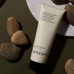 Loved01 whipped-texture moisturizer on skin for deep hydration.