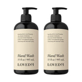 Loved01 Hand Wash bottle pour demonstrates easy-dispense design for quick, everyday cleansing.