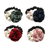 LOVEF lazo de pelo con flor y perla rosa, ideal para uso diario.