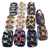 LOVEF thick hair clip bun maker front view with beads for stylish updos