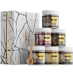 LOVERY Deluxe Epsom Bath Salts Gift Set in a marble gold box for luxurious self-care rituals.