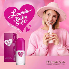 Love's Baby Soft Cologne Mist rose pink cap captures delicate scent for daily wear.