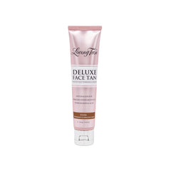 Loving Tan Deluxe Face Self Tanner bottle with color guide for easy application.