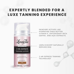 Loving Tan NEW 2 Hr Express Self Tanning Body Lotion final glow after development shows deeper natural shade